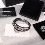 Chrome Hearts' Classic Double-Layer Leather Bracelet