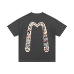 EVISU Daruma "Big M" Print Short-Sleeve T-Shirt