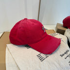 Chrome Hearts Red Washed & Distressed Baseball Cap