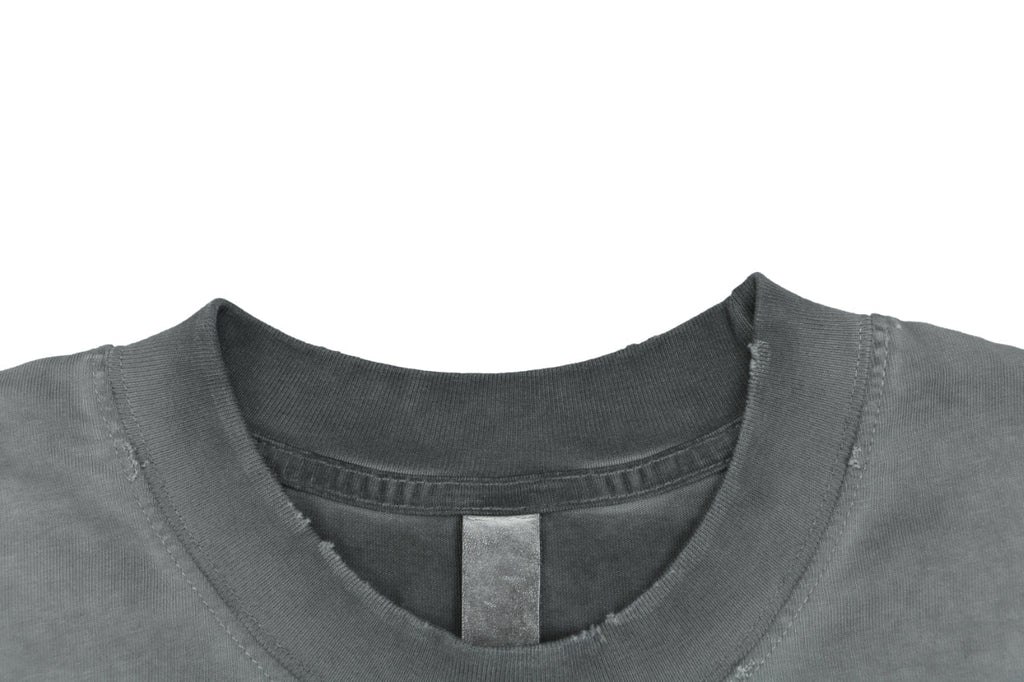 Chrome Hearts Style Vintage Wash Horseshoe T-Shirt - Grey Faded Streetwear Tee