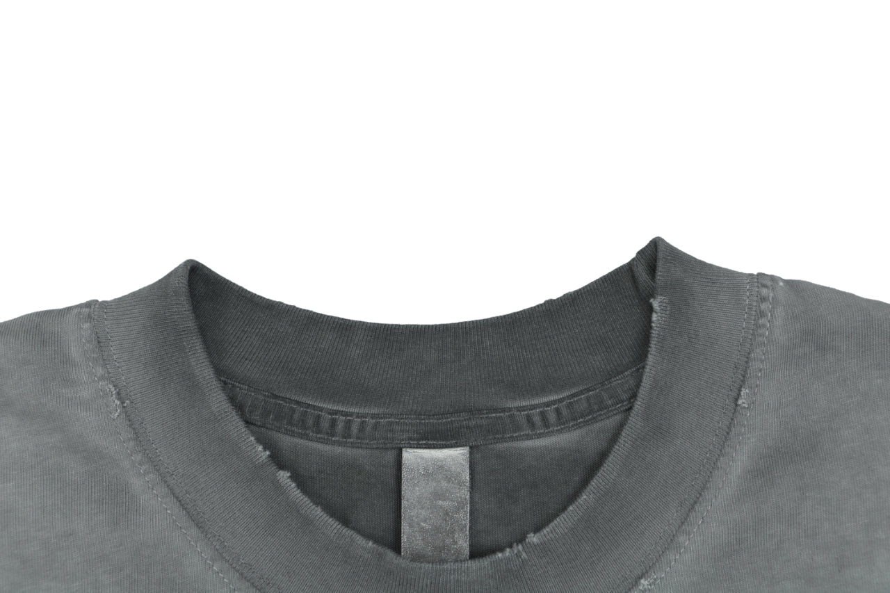 Chrome Hearts Style Vintage Wash Horseshoe T-Shirt - Grey Faded Streetwear Tee
