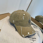 Chrome Hearts Khaki Washed, Distressed Baseball Cap