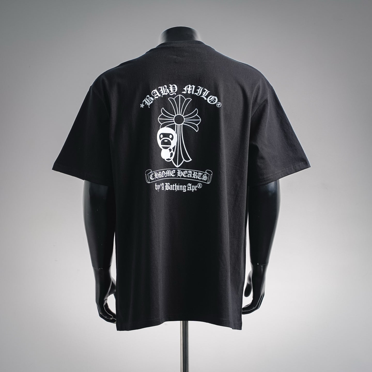 BAPE x Chrome Hearts Collaboration Baby Milo Cross T-Shirt - Black Streetwear Tee
