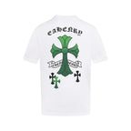 Chrome Hearts White T-Shirt with Green Multi-Cross Graphic