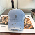 Chrome Hearts Light Blue Washed, Distressed Baseball Cap