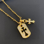 Chrome Hearts-Style Dog Tag Cross Necklace
