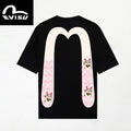 EVISU "Lucky Cat Big M" Printed Short-Sleeve T-Shirt