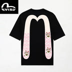 EVISU "Lucky Cat Big M" Printed Short-Sleeve T-Shirt