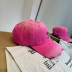 Chrome Hearts Pink Washed Distressed Baseball Cap
