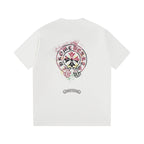 Chrome Hearts 2026 SS Multi-Color Splatter Cross T-Shirt - White Unisex Cotton Tee