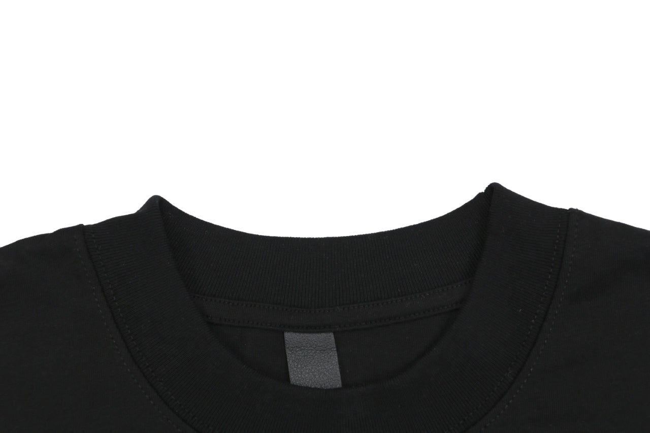 Chrome Hearts Style Black T-Shirt with Gold Cross Graphic and Bottom Logo - Premium Cotton Streetwear Tee