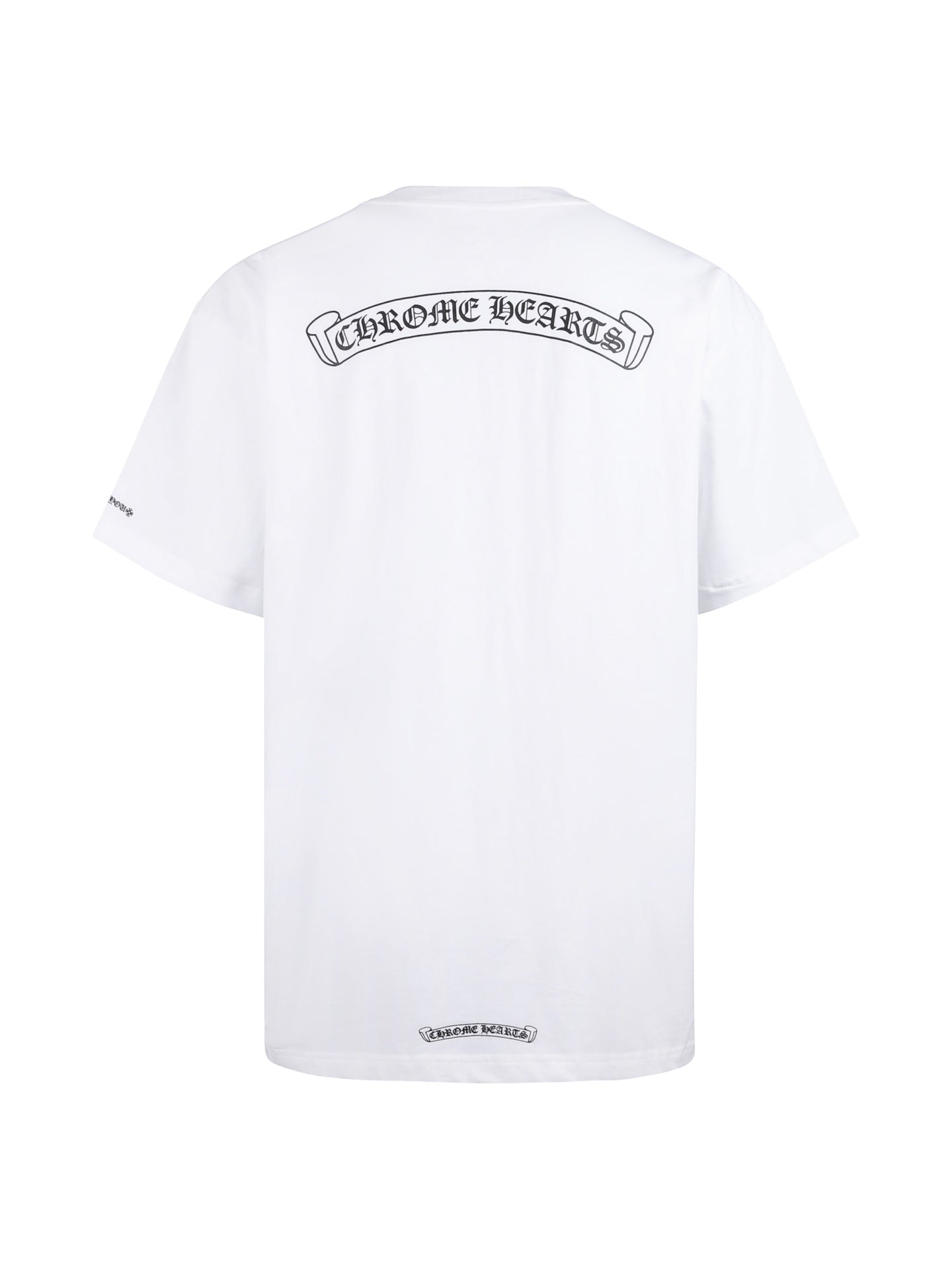 Chrome Hearts White Pocket T-Shirt with Back Scroll Logo - Classic Streetwear Tee