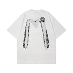 EVISU Black Daruma & Large "M" Print Short-Sleeve T-Shirt
