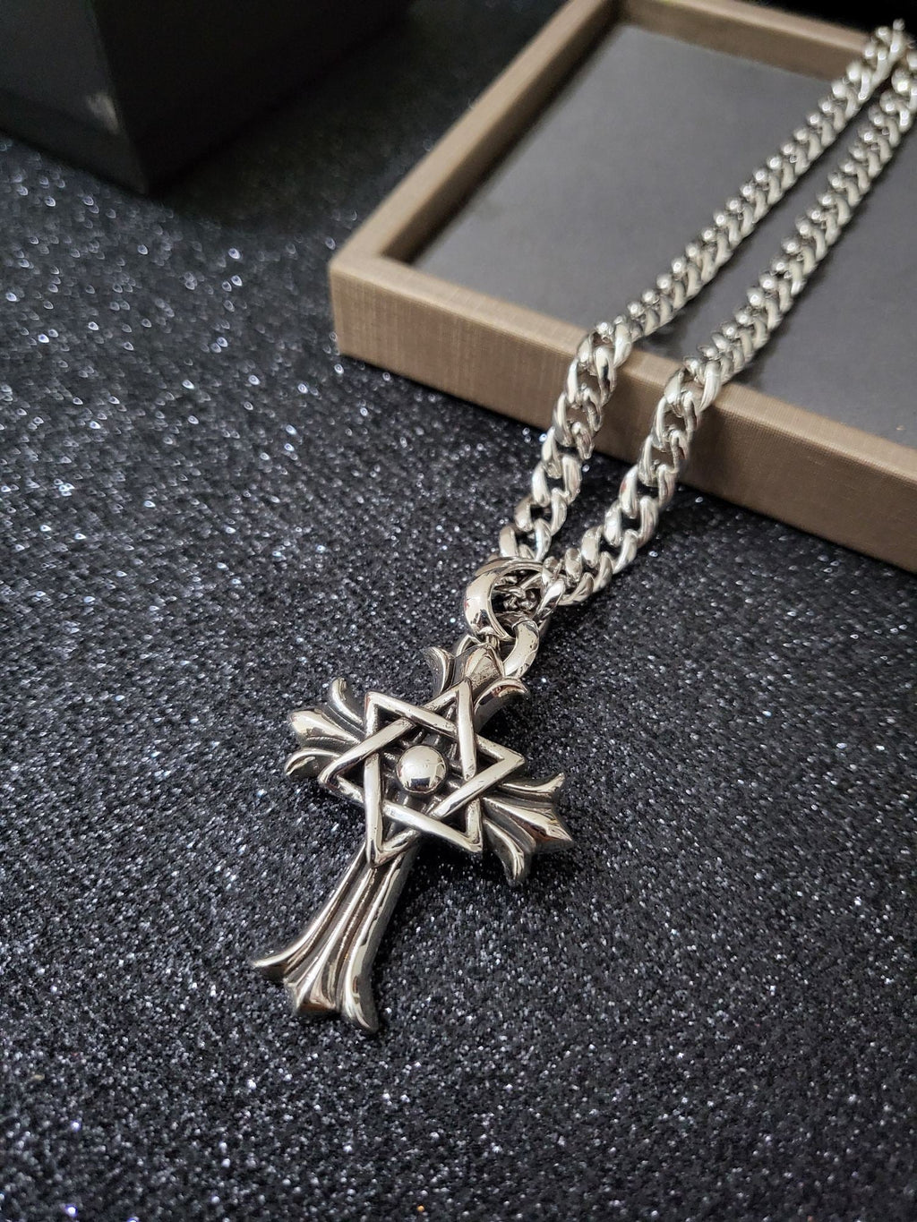 Chrome Hearts Star of David Cross Necklace