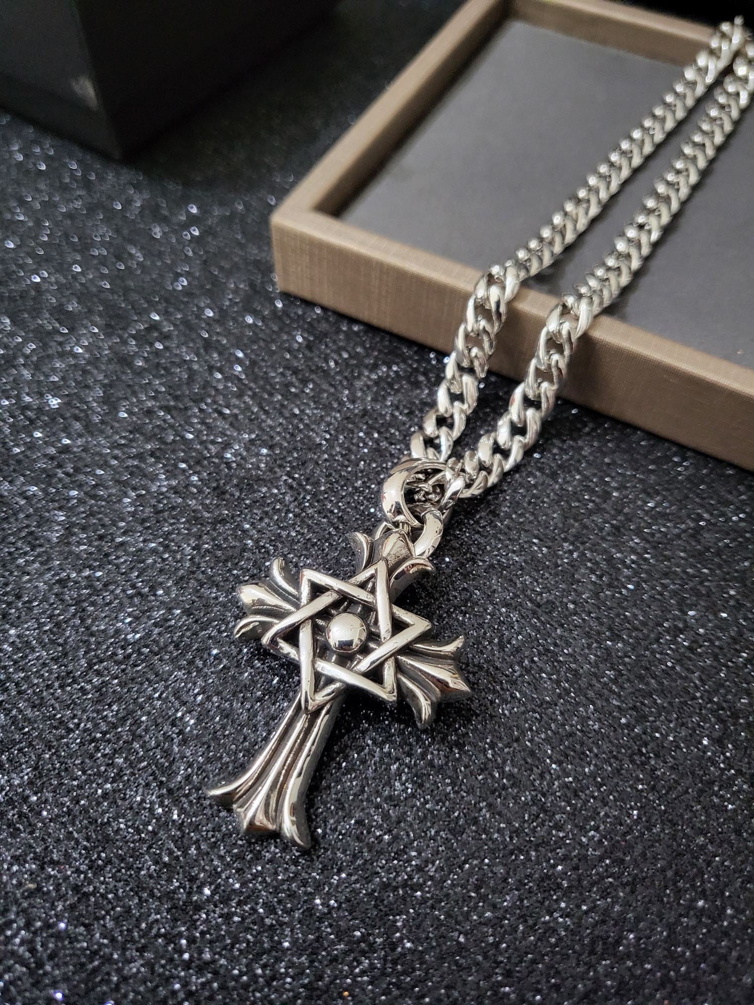 Chrome Hearts Star of David Cross Necklace