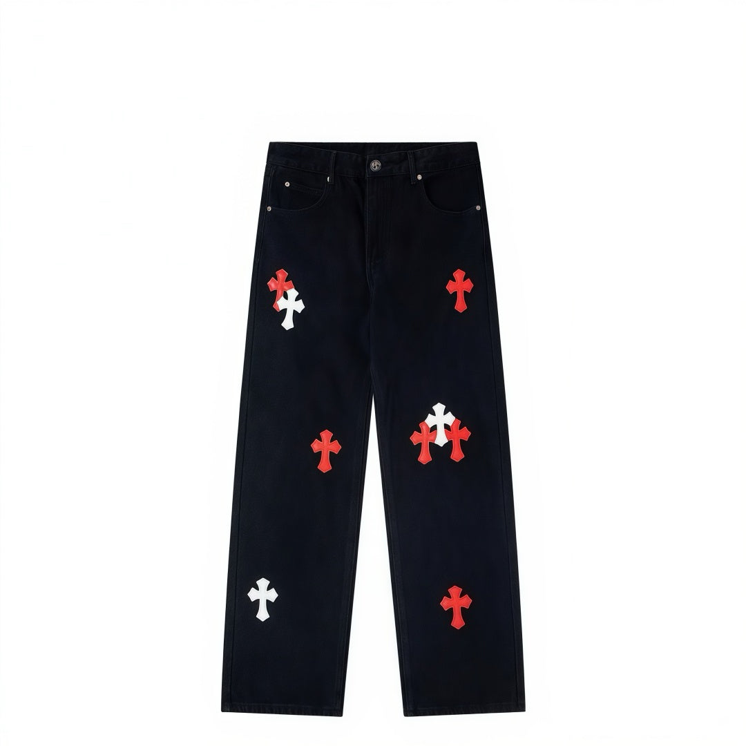 Chrome Hearts Limited Edition Cross-Patch Denim Jeans