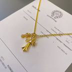 Chrome Hearts 22K Gold Double Cross Necklace