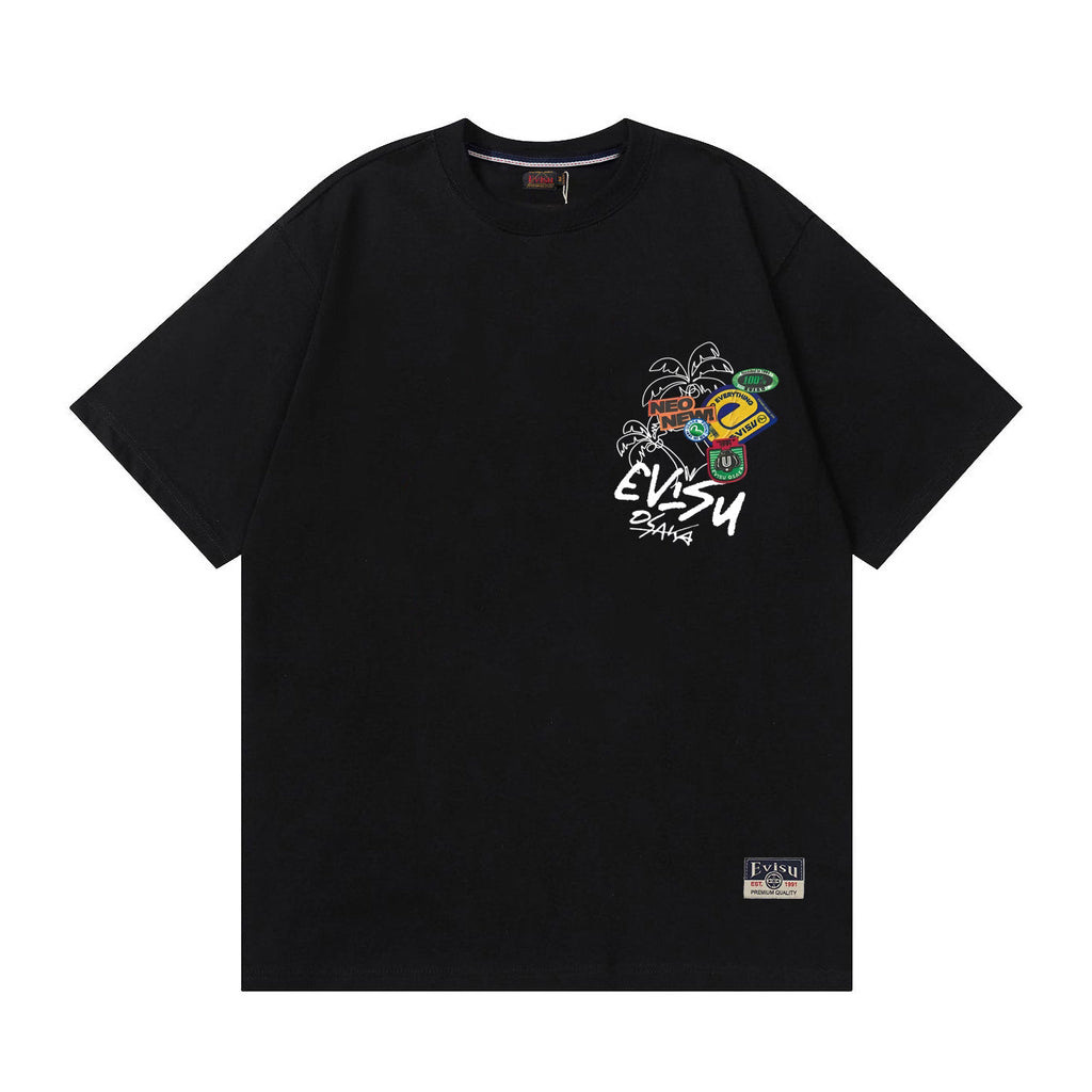 EVISU "Graffiti Daruma" Print Short-Sleeve T-Shirt