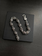 Chrome Hearts 925 Silver Vintage-Style Distressed Dice Bracelet