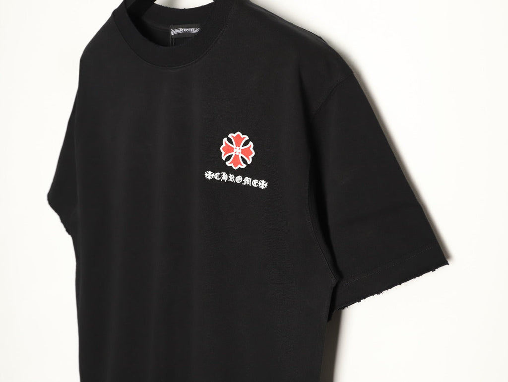 Chrome Hearts 2026 SS Multi-Color Cross Embroidered T-Shirt - Black Unisex Cotton Tee with Gothic Logo