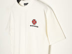 Chrome Hearts 2026 SS Multi-Color Cross Embroidered T-Shirt - Off-White Unisex Cotton Tee with Gothic Logo