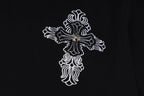 Chrome Hearts 2026 SS White Embroidered Cross T-Shirt - Black Unisex Cotton Tee with Gothic Logo