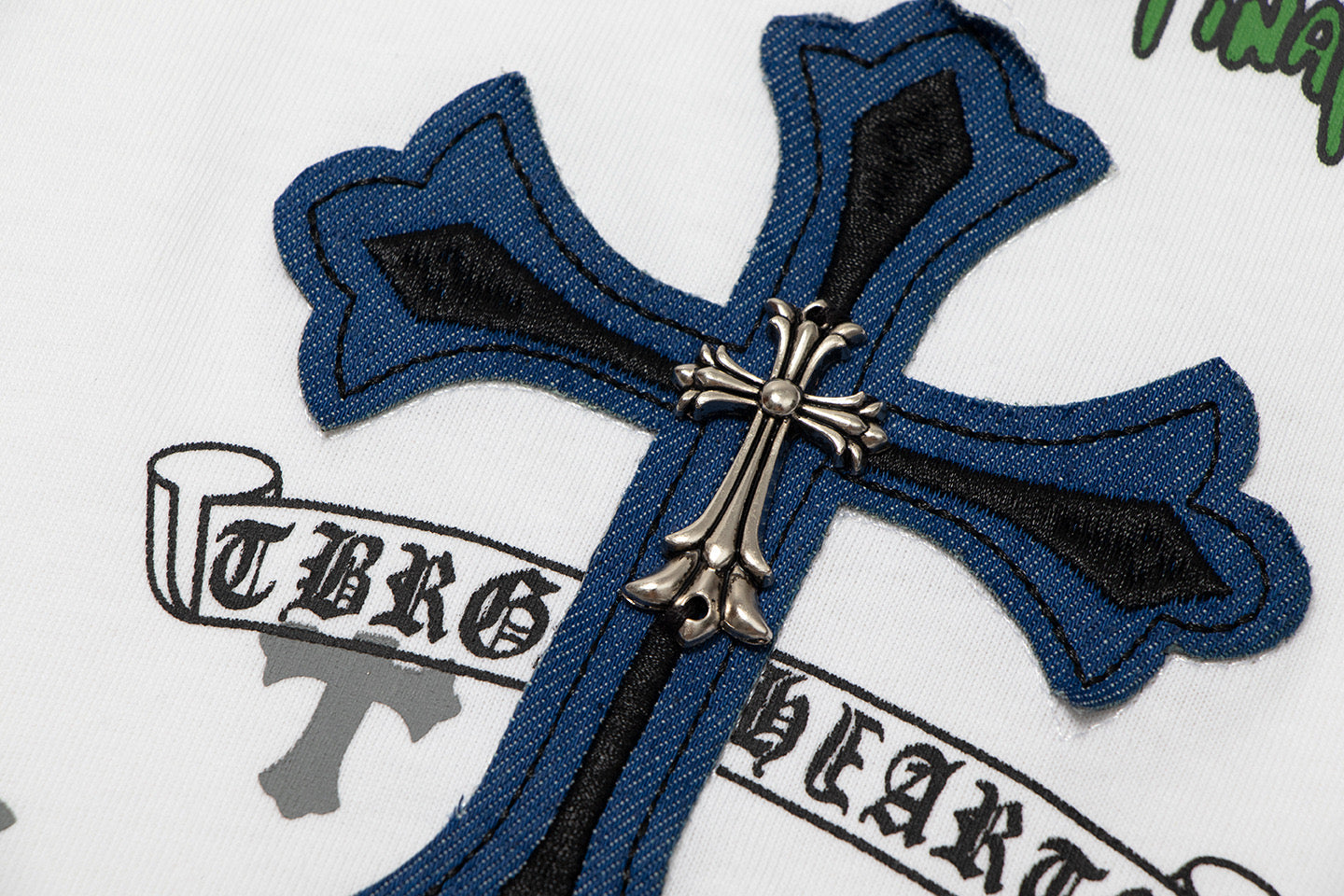 Chrome Hearts White "Final to the Finale" Multi-Cross Embroidered T-Shirt