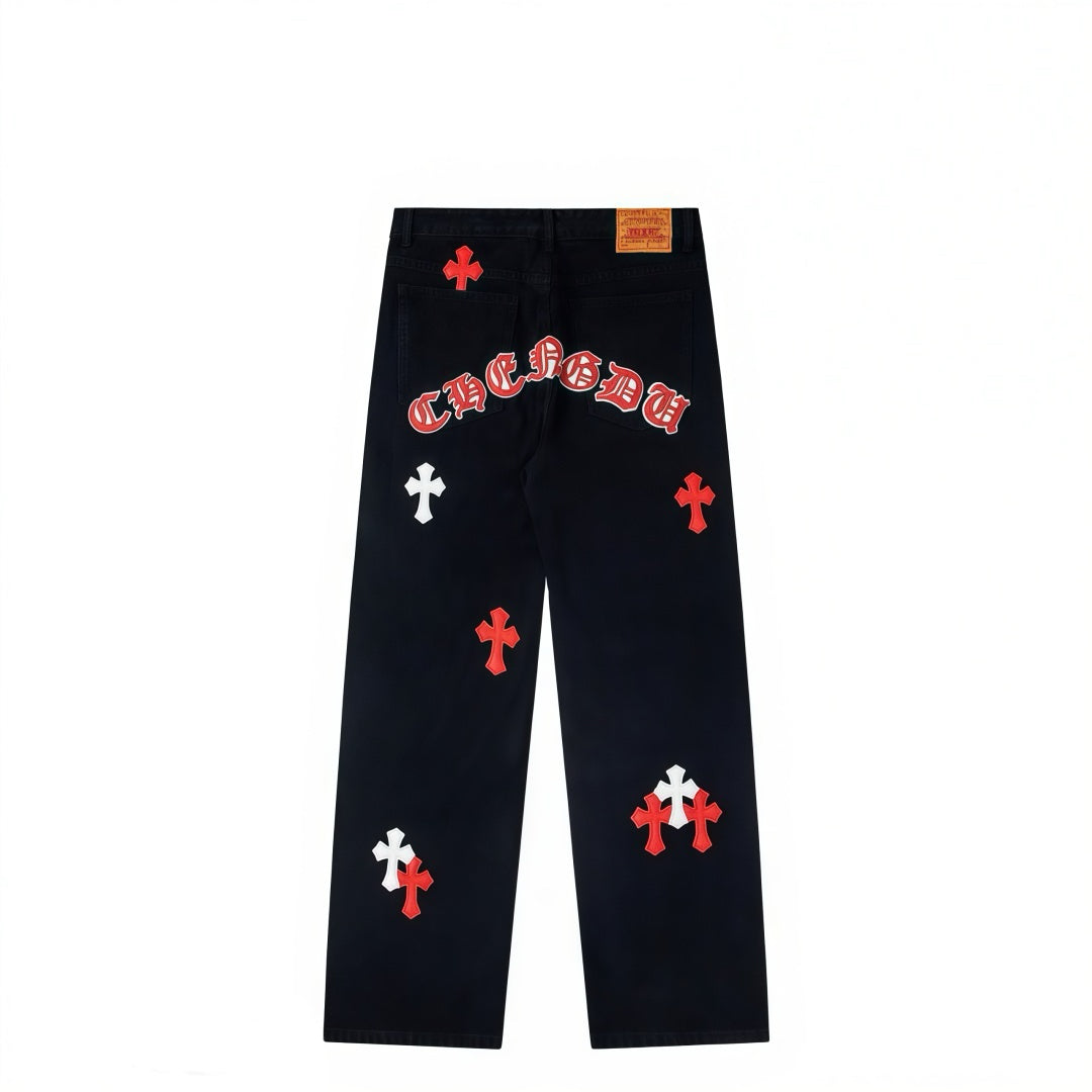 Chrome Hearts Limited Edition Cross-Patch Denim Jeans