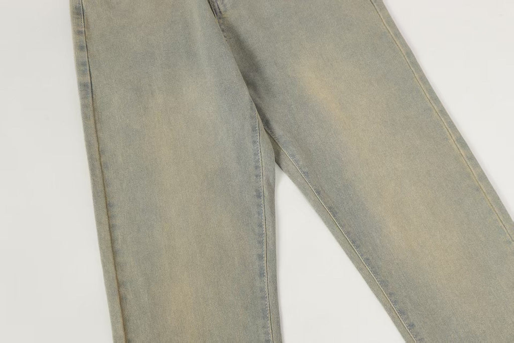 Evisu Men's x Loewe Anagram Embroidered Jeans – Light Wash Baggy Denim