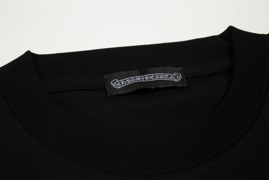 Chrome Hearts Triple Cross Hollywood T-Shirt - Black Classic Tee with White Logo