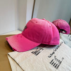 Chrome Hearts Pink Washed Distressed Baseball Cap