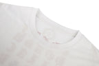 Chrome Hearts Style Tokyo Exclusive Pocket T-Shirt - Vertical Gothic Print & Floral Cross Grid, White Cotton Streetwear Tee