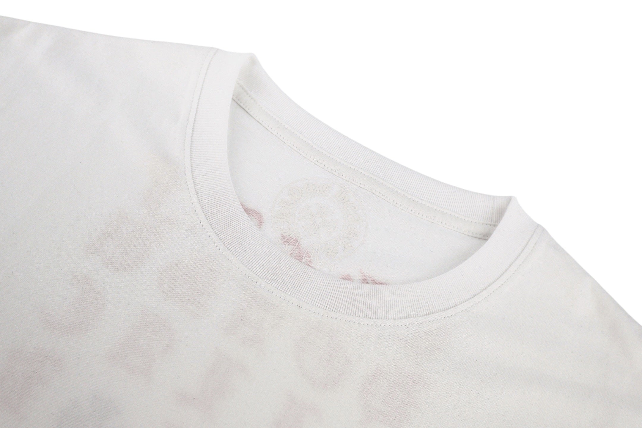 Chrome Hearts Style Tokyo Exclusive Pocket T-Shirt - Vertical Gothic Print & Floral Cross Grid, White Cotton Streetwear Tee