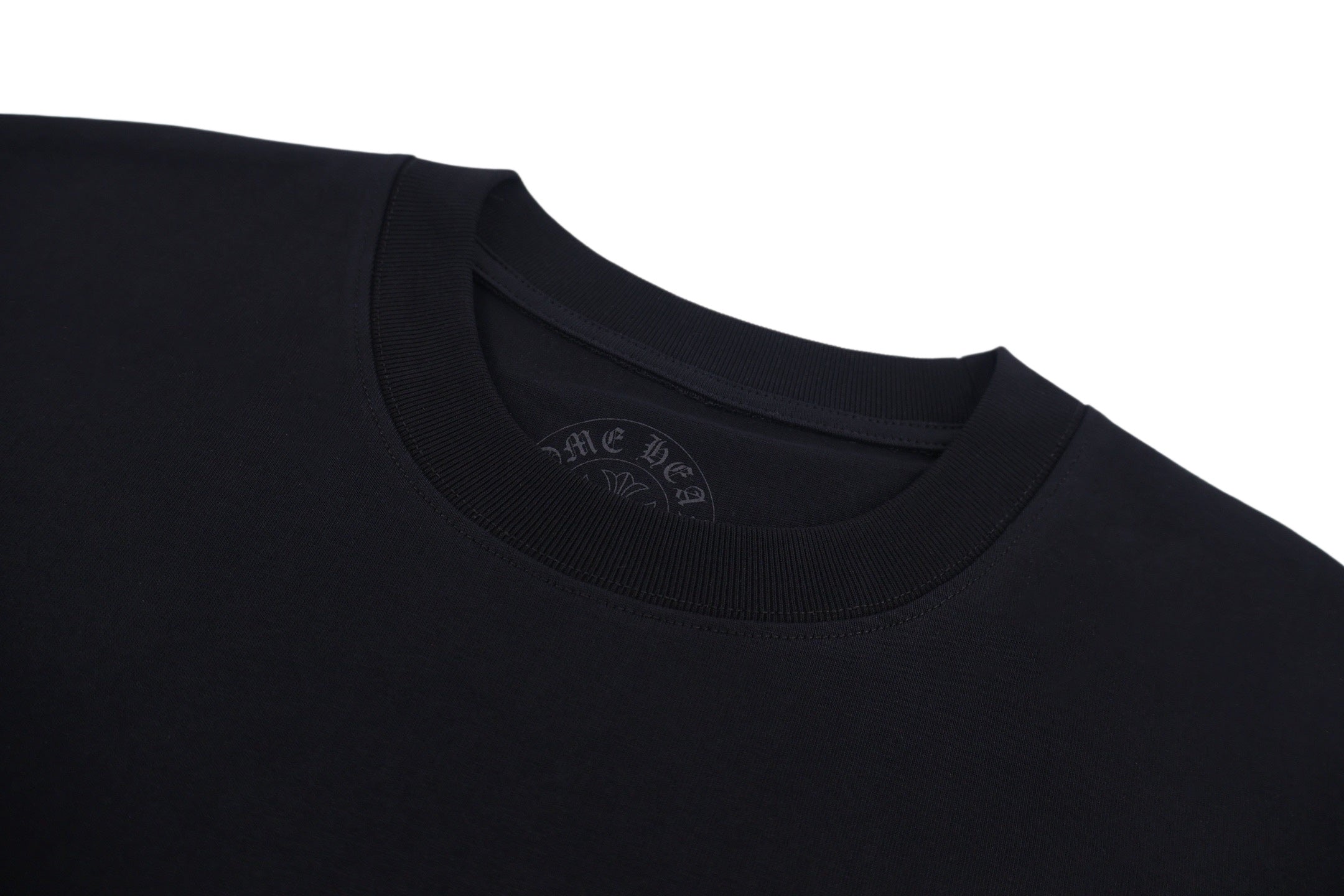 Chrome Hearts Hollywood Triple Cross Pocket T-Shirt - Black Tee with Orange Logo Print