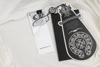 Chrome Hearts White T-Shirt with Pink Cross Appliqué and Embroidery