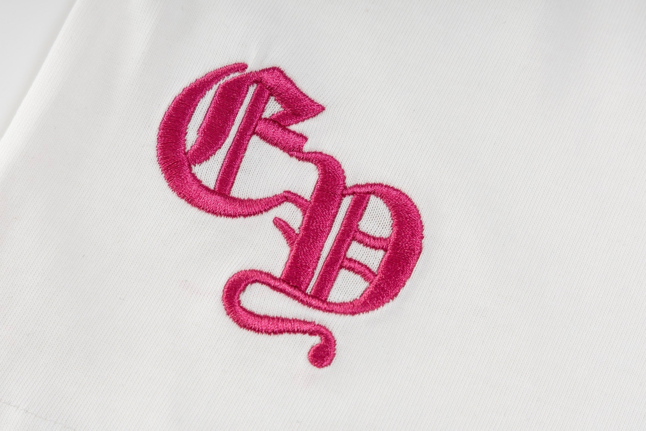 Chrome Hearts 2026 SS Pink Embroidered Cross T-Shirt - White Unisex Cotton Tee with Gothic Logo