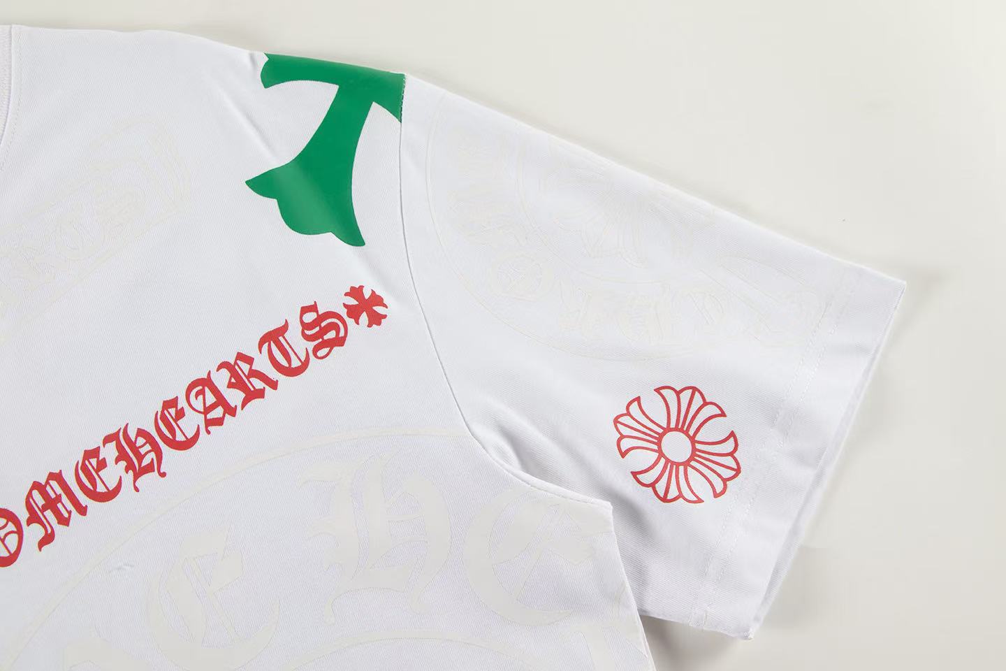 Chrome Hearts 2026 SS Multi-Graphic Logo T-Shirt - White Unisex Cotton Streetwear Tee with Cross & Floral Motifs