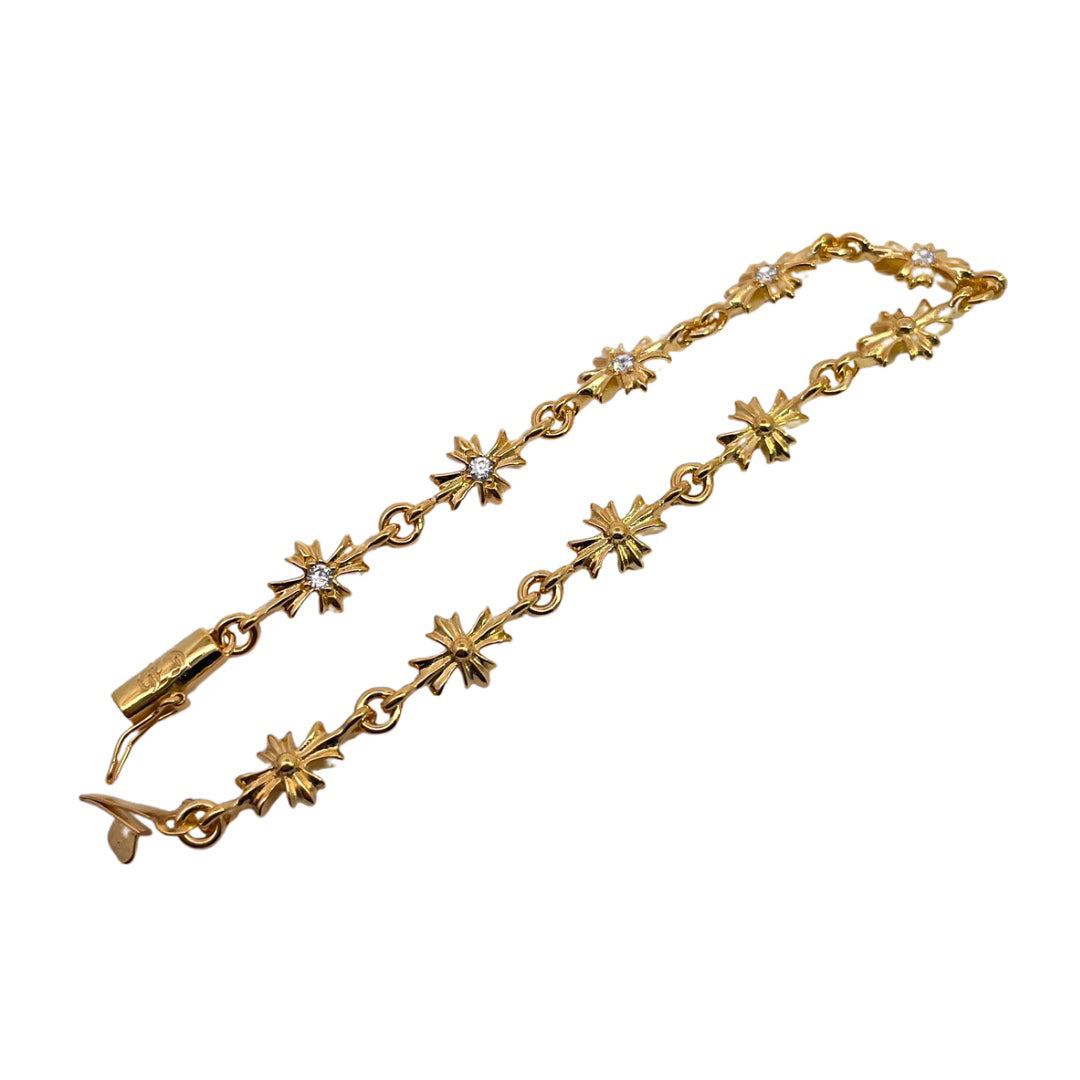 Chrome Hearts 22K Gold and Diamond-Set Cross Bracelet