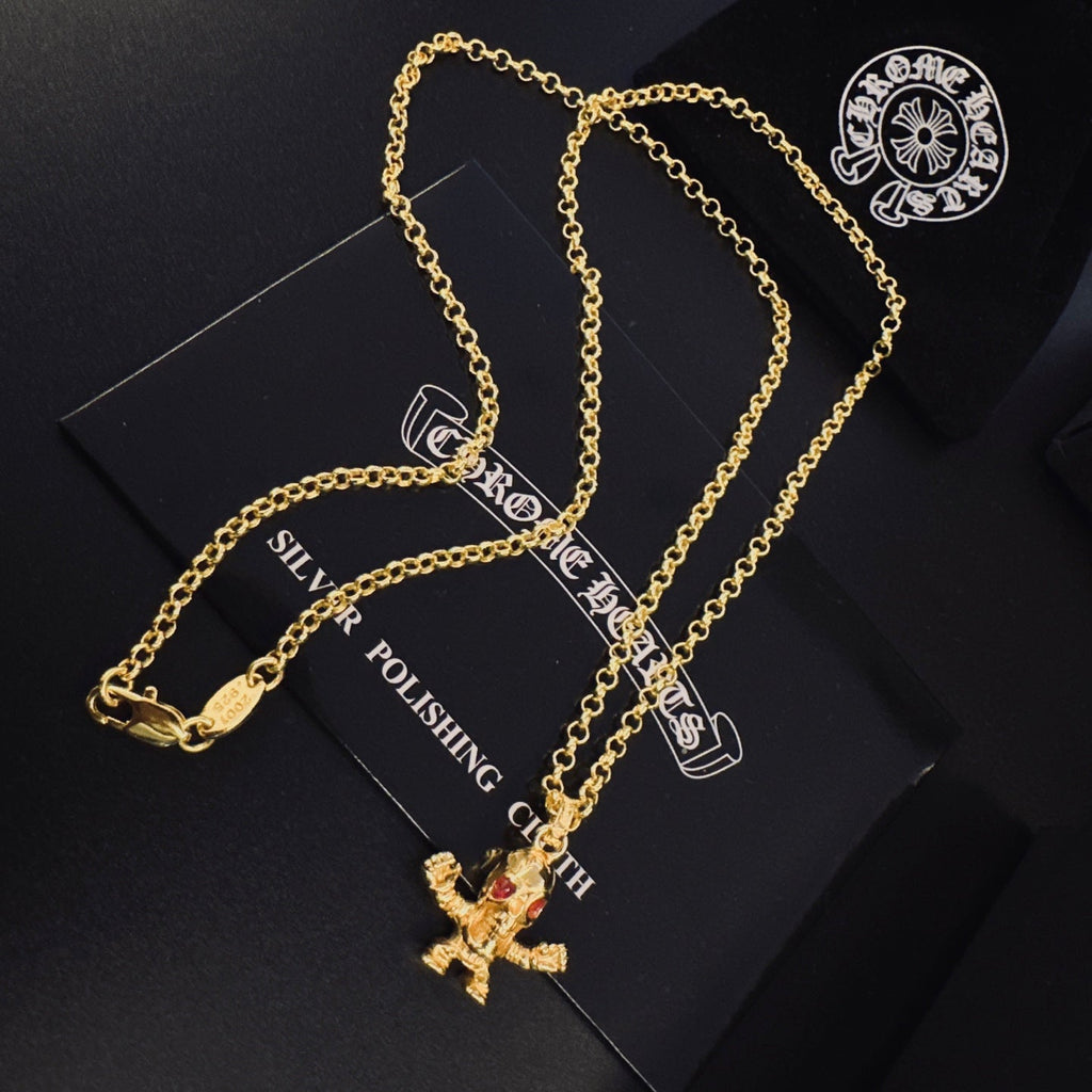 Chrome Hearts Foti Series Harris Skull Pendant Necklace