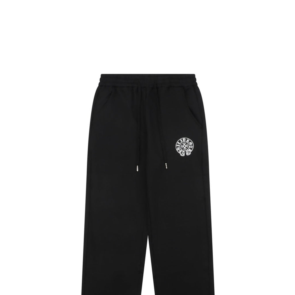 Chrome Hearts "Sanskrit Horseshoe" Embroidered Straight-Leg Sweatpants