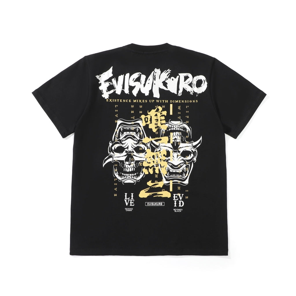 EVISU KURO Series White Crew-Neck Short-Sleeve T-Shirt