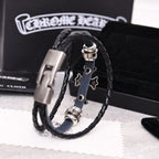 Chrome Hearts' Classic Double-Layer Leather Bracelet