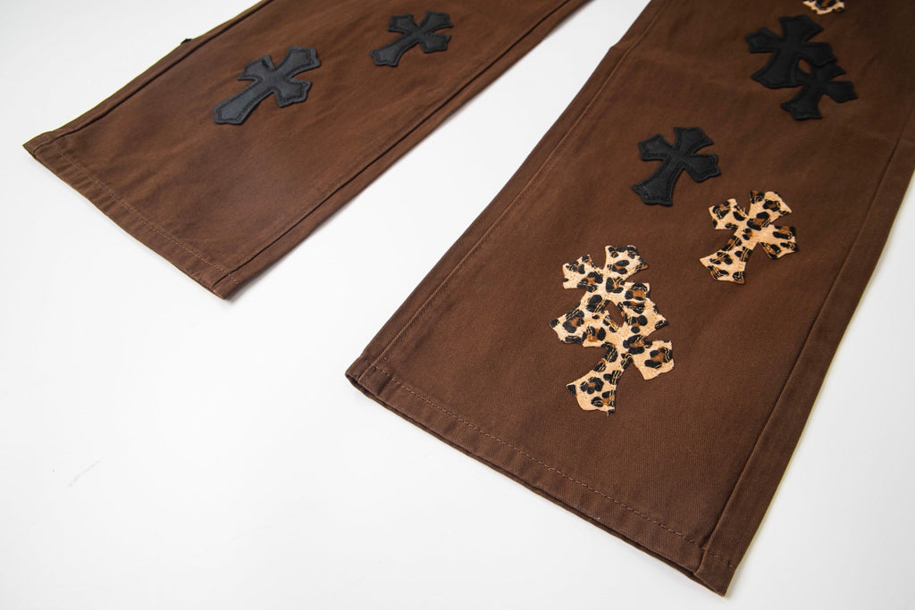 Chrome Hearts "Leopard Print Cross" Leather Appliqué