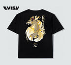 EVISU "Koi Leaping Over the Dragon Gate" Printed Short-Sleeve T-Shirt