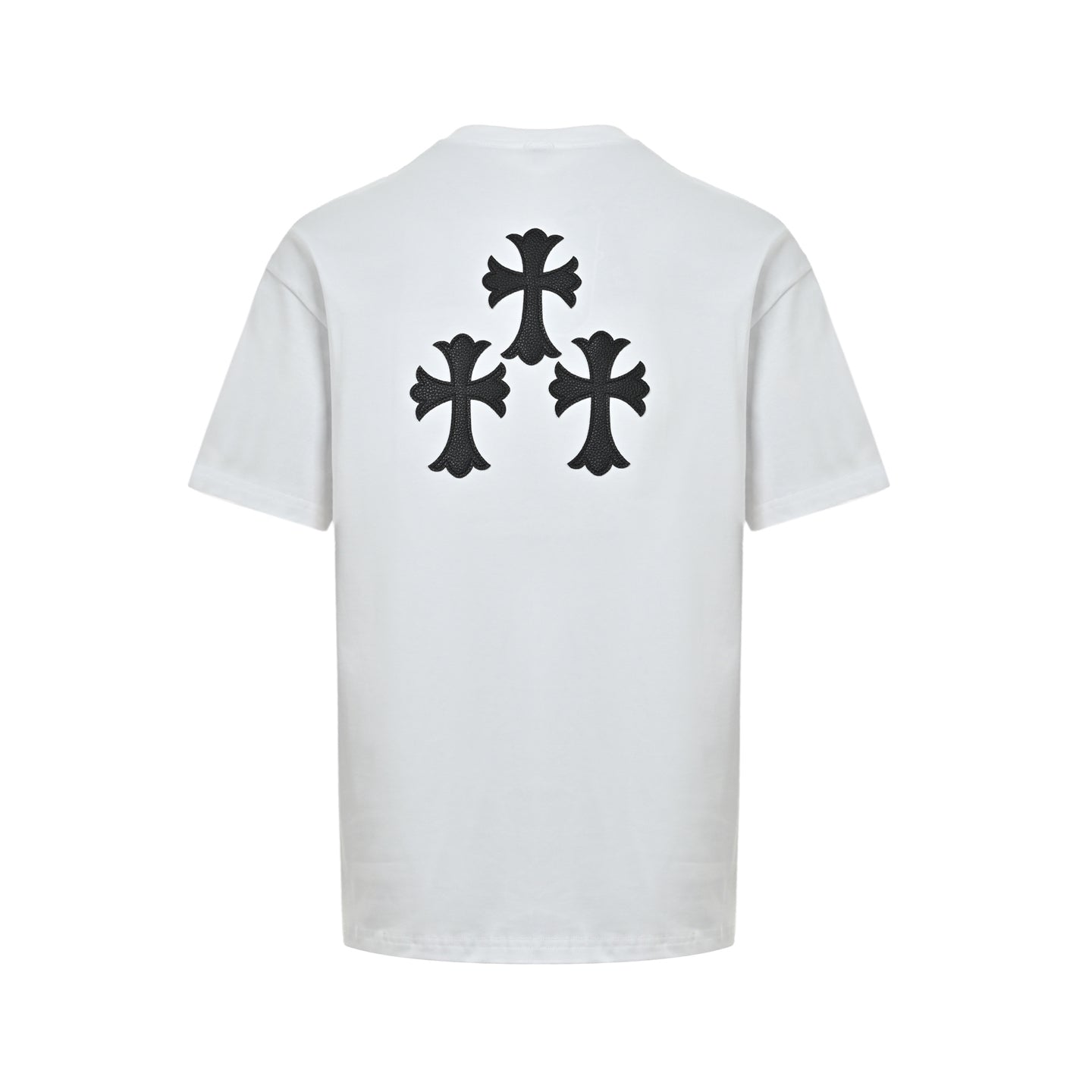 Chrome Hearts Gothic Font Scroll Print White Cotton T-Shirt | Streetwear Short Sleeve Tee