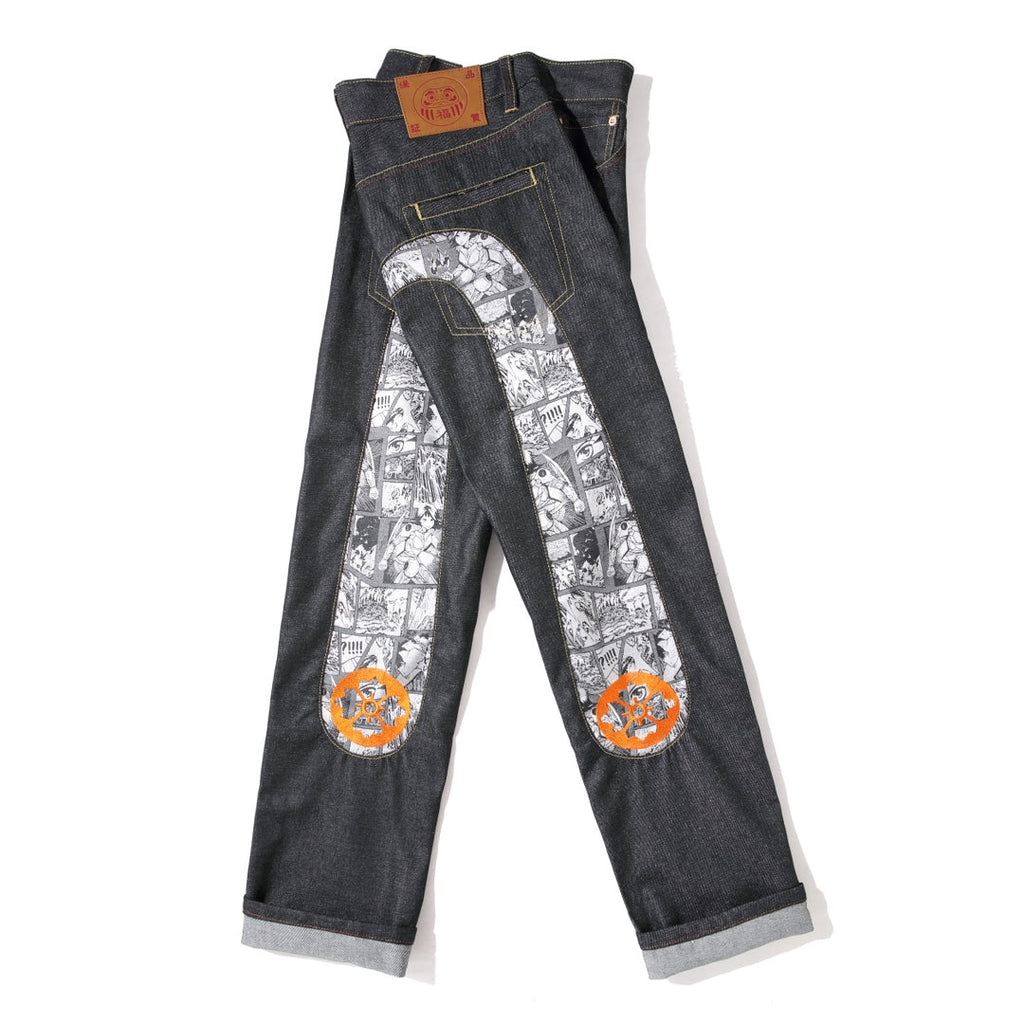 Evisu Men's Manga Comic Print Jeans – Raw Denim Japanese Streetwear