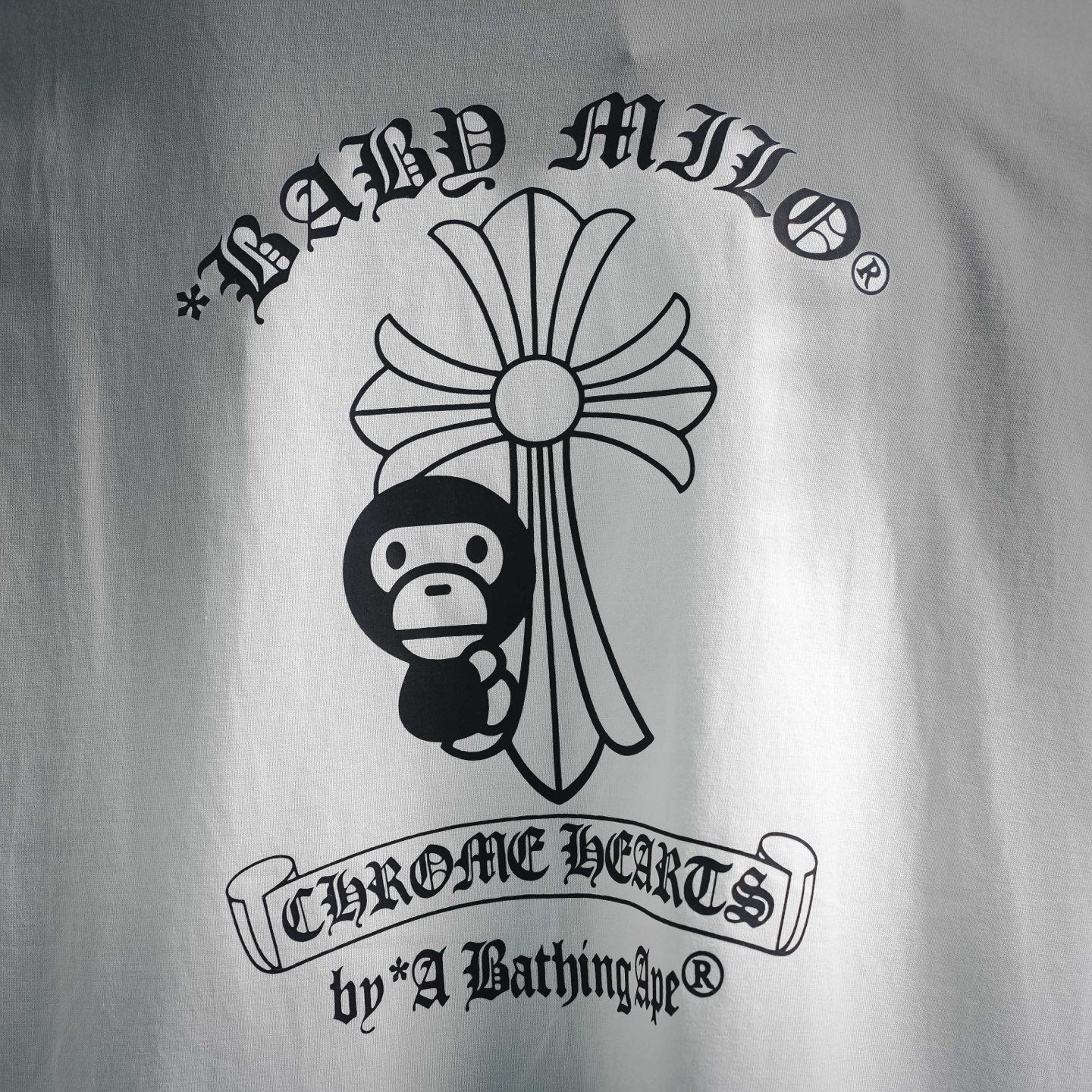 BAPE x Chrome Hearts Collaboration Baby Milo Cross T-Shirt - White Streetwear Tee