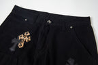 Chrome Hearts "Leopard-Print Cross Patch" Cargo Jeans
