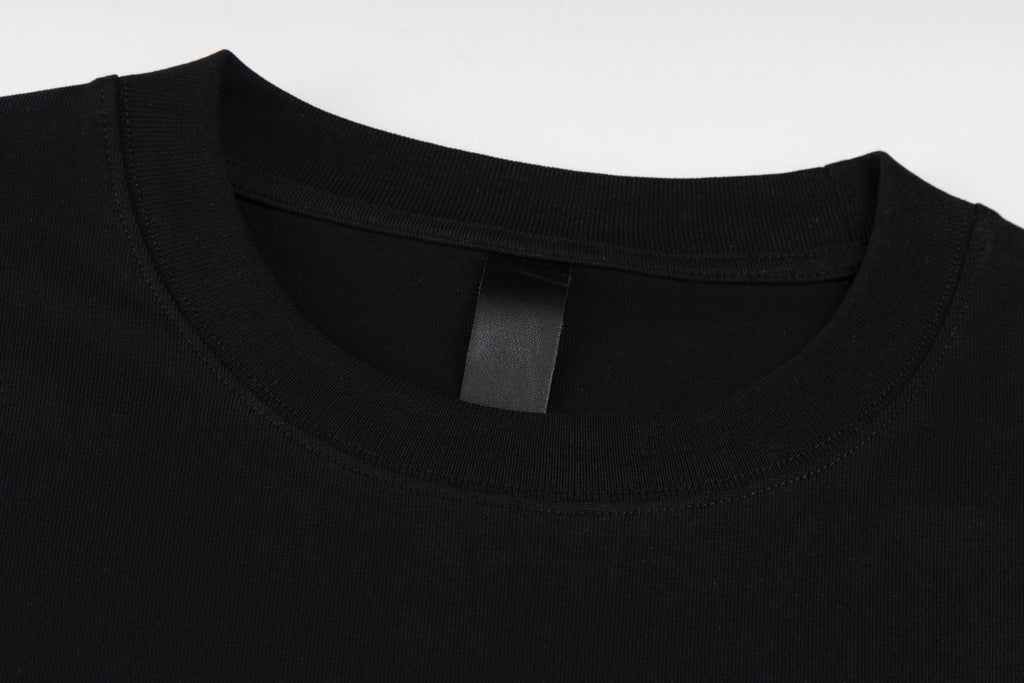 Chrome Hearts Black T-Shirt with Blue Drip Horseshoe Cross Graphic
