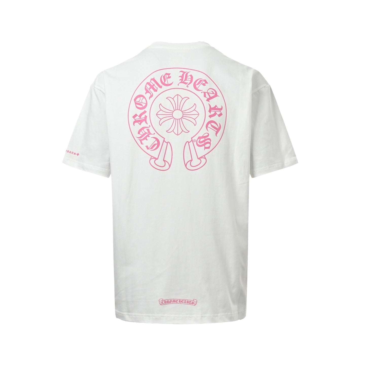 Chrome Hearts 2026 SS Hollywood Triple Cross Pocket T-Shirt - Black Unisex Cotton Tee with Orange Gothic Logo